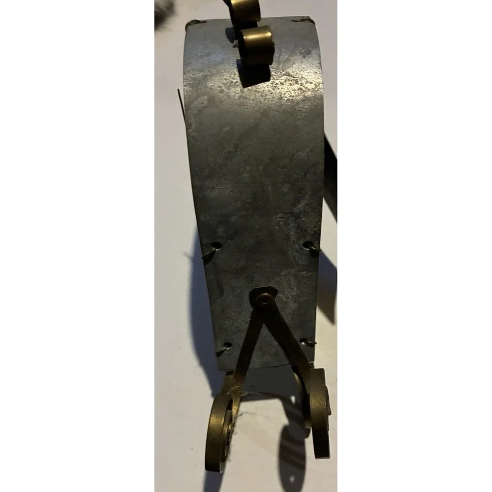 Vintage Made Heart Clock, Galvanized Steel and copper construction.